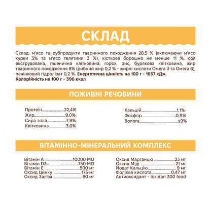 Сухий корм для дорослих собак "Мʼясний мікс"